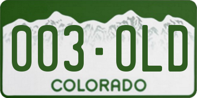 CO license plate 003OLD