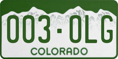 CO license plate 003OLG