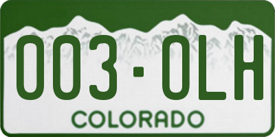 CO license plate 003OLH
