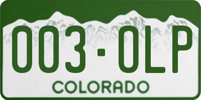 CO license plate 003OLP