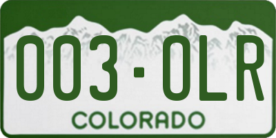 CO license plate 003OLR