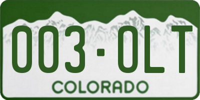 CO license plate 003OLT