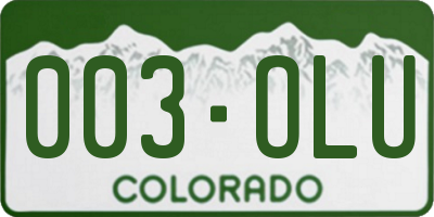 CO license plate 003OLU