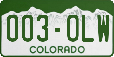 CO license plate 003OLW