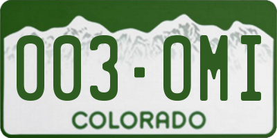 CO license plate 003OMI