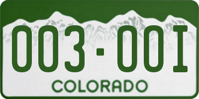 CO license plate 003OOI
