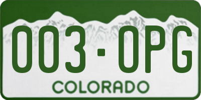 CO license plate 003OPG