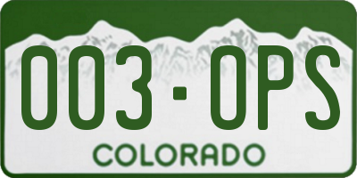 CO license plate 003OPS