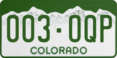 CO license plate 003OQP