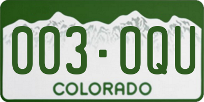 CO license plate 003OQU