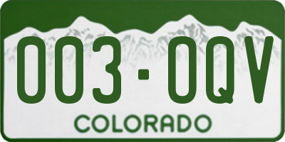 CO license plate 003OQV