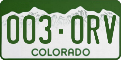CO license plate 003ORV