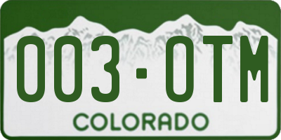 CO license plate 003OTM