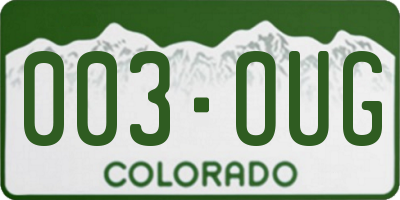 CO license plate 003OUG