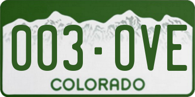 CO license plate 003OVE