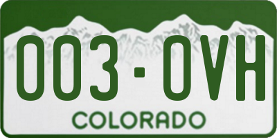 CO license plate 003OVH