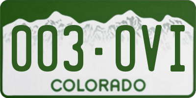 CO license plate 003OVI