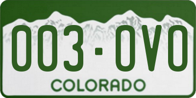 CO license plate 003OVO