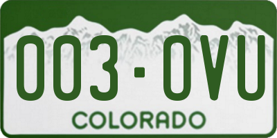 CO license plate 003OVU