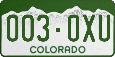 CO license plate 003OXU