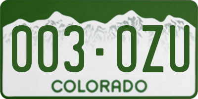 CO license plate 003OZU
