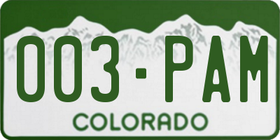 CO license plate 003PAM