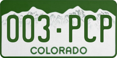 CO license plate 003PCP