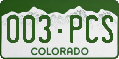 CO license plate 003PCS
