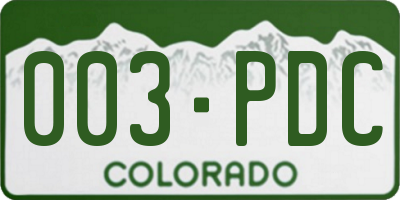 CO license plate 003PDC