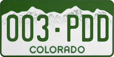 CO license plate 003PDD