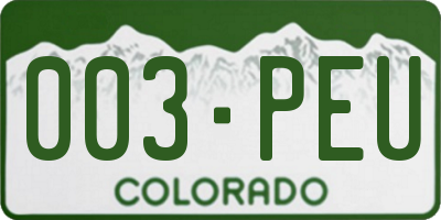 CO license plate 003PEU