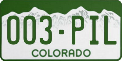 CO license plate 003PIL