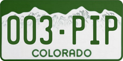 CO license plate 003PIP