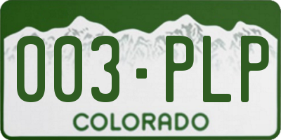 CO license plate 003PLP