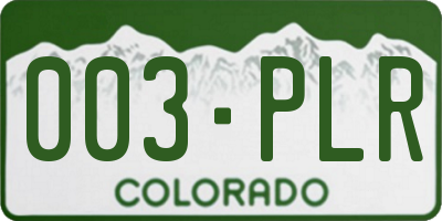 CO license plate 003PLR