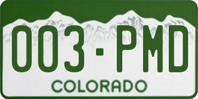CO license plate 003PMD
