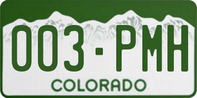 CO license plate 003PMH
