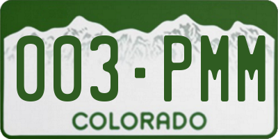 CO license plate 003PMM