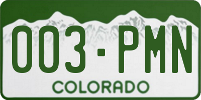CO license plate 003PMN