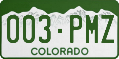 CO license plate 003PMZ