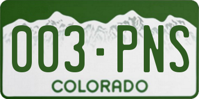 CO license plate 003PNS