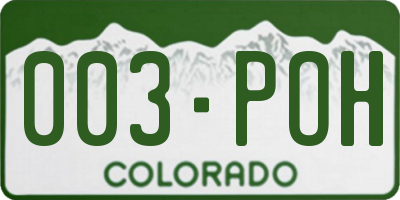 CO license plate 003POH