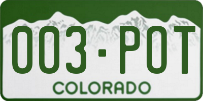 CO license plate 003POT
