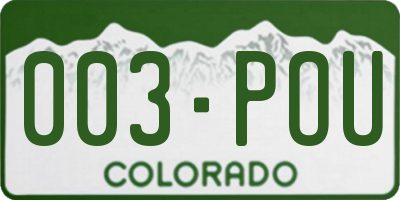 CO license plate 003POU