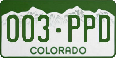 CO license plate 003PPD