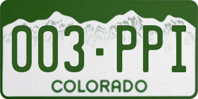 CO license plate 003PPI