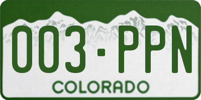 CO license plate 003PPN