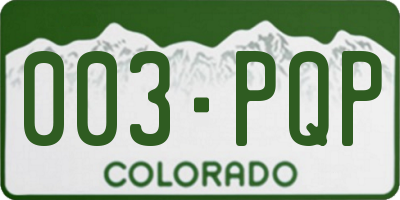 CO license plate 003PQP