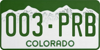 CO license plate 003PRB