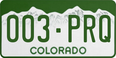 CO license plate 003PRQ